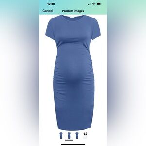 Smallshow Women's Short Sleeve Maternity Dress Ruched Pregnancy Clothes